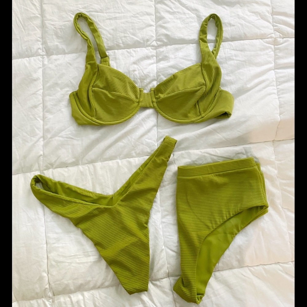 TJ SWIM Estelle pear bikini set top + bottoms XL